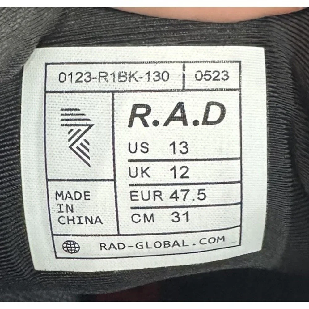 RAD R1 Shoes Mens Size 13 Triple Black Training Athletic Gym Running CrossFit
